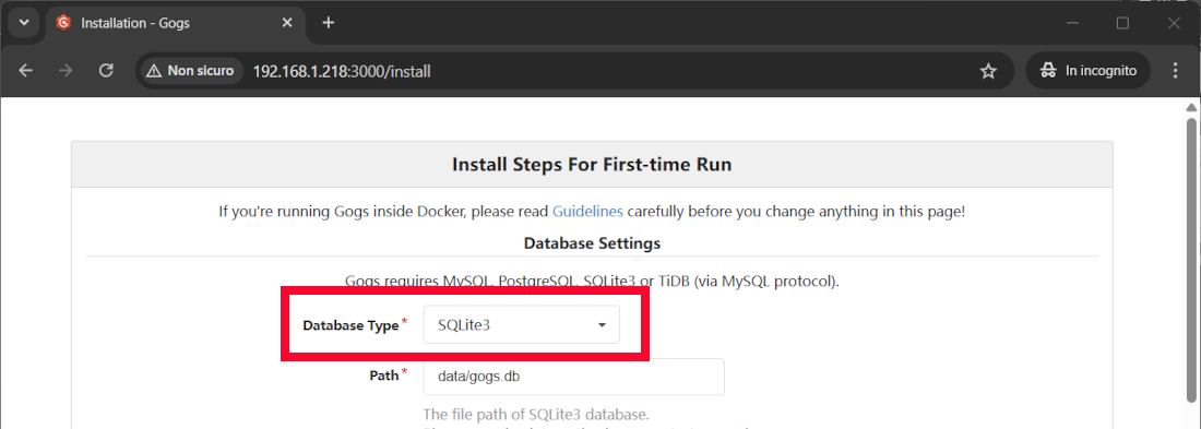 gogs-raspberry-pi-install-database-type-sqlite