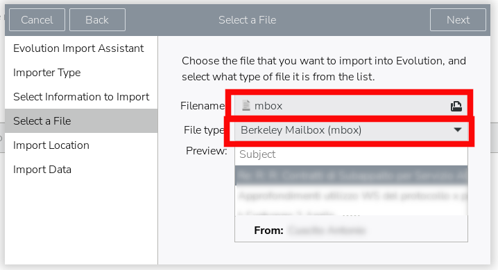 evolution-open-pst-file-raspberry-pi-select-file