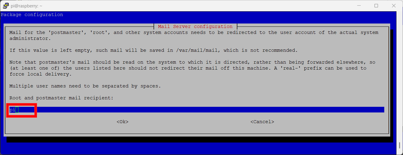 exim-raspberry-pi-reconfigure-10-root-postmaster-selection